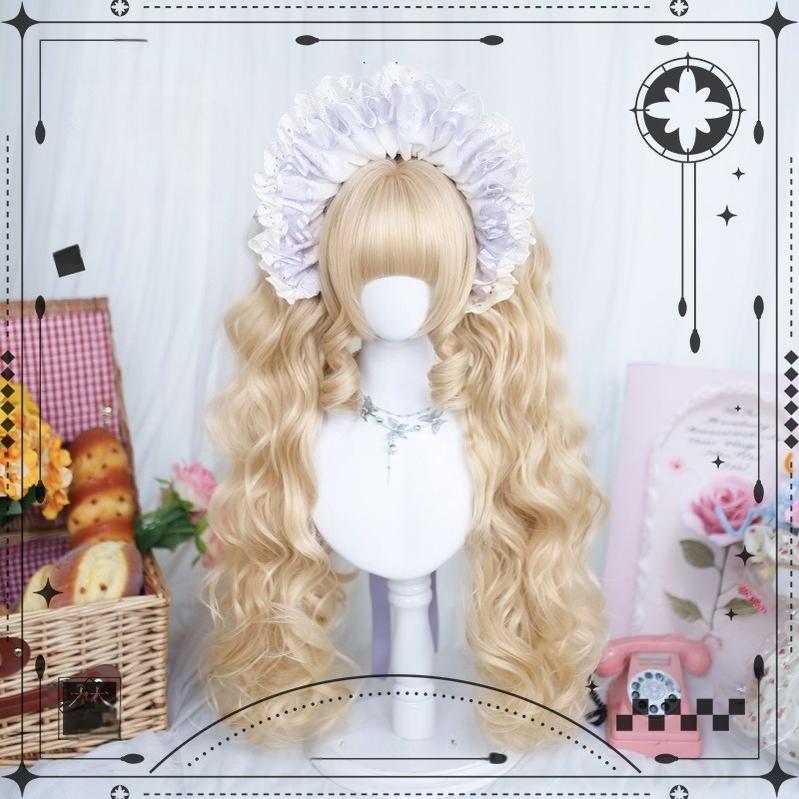 Dalao Home - Blonde Sweet Lolita Wig With Roman Roll & Double Ponytails
