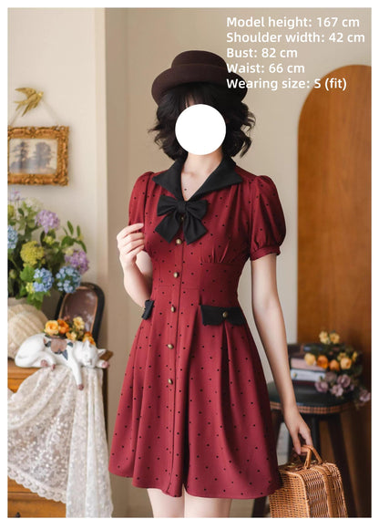 Forest Wardrobe - Forest Polka-Dot - Classic Lolita OP Dress With Polka Dots & Pockets