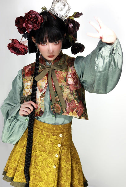 ZJstory - Gilded Age - Vintage Lolita Vest Suit Oil Painting Style Skirt Coat