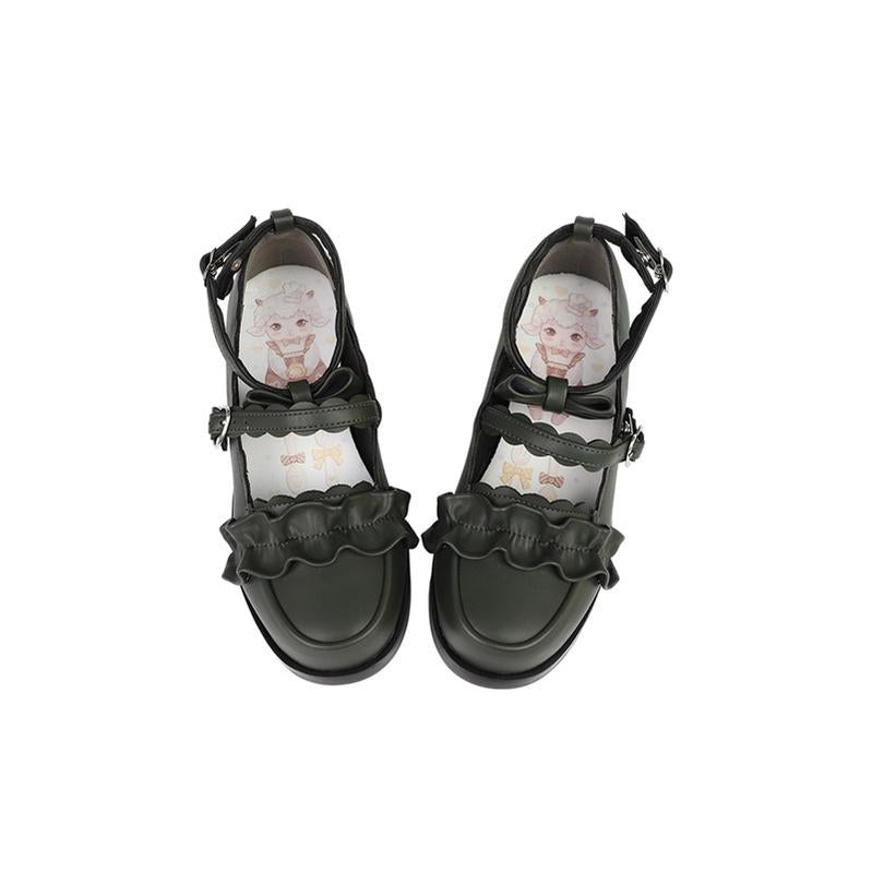 Sheep Puff - Mei Lulu - Lolita Japanese Lace Single Shoes