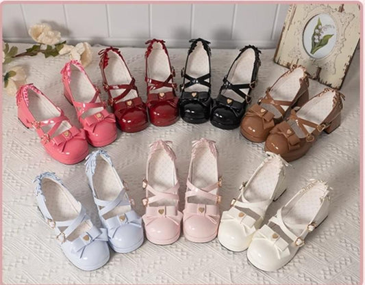 Milk Bun Bunny - Sweet Lolita High Heel Bow Princess Lolita Shoes