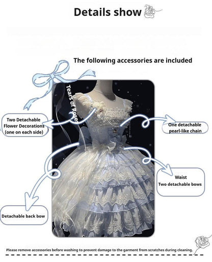 ZhiJinYuan - Tears of the Rose - Sweet Lolita JSK Mini Lolita Ballet Short Dress