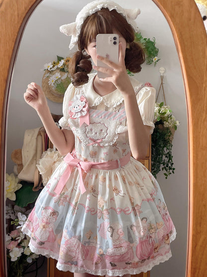 MeowMeow - Sheep Pattern Waltz Princess Lolita JSK Salopette