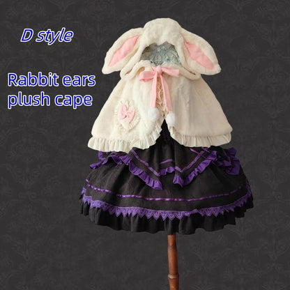 Teddy Bear - Sheer Lolita Cardigan Long Sleeve Lolita Cape Rabbit Ear