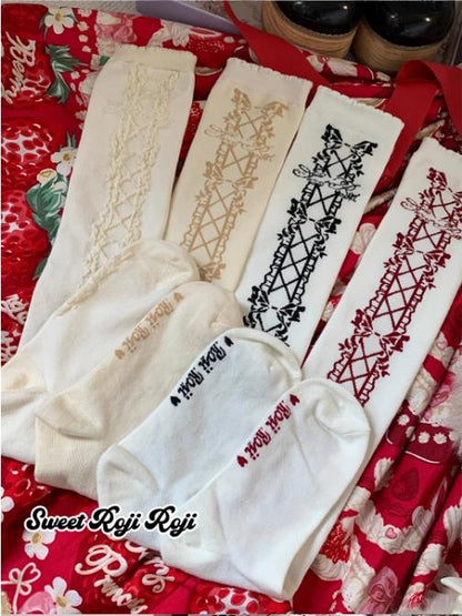 Roji Roji - Classic Lolita Socks Autumn Mid-calf Cotton Socks