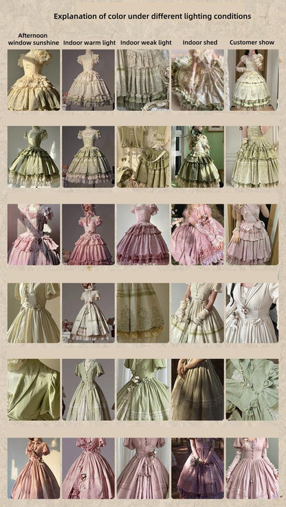 ZJstory - 14-line Poem Set - Classic Lolita Separate Dress Set Tiered Ruffles Skirt