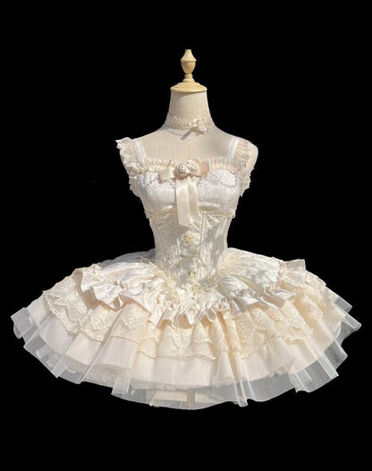 ZhiJinYuan - Fleeting Dreams - Ballet Style Sweet Lolita Mini JSK with Choker