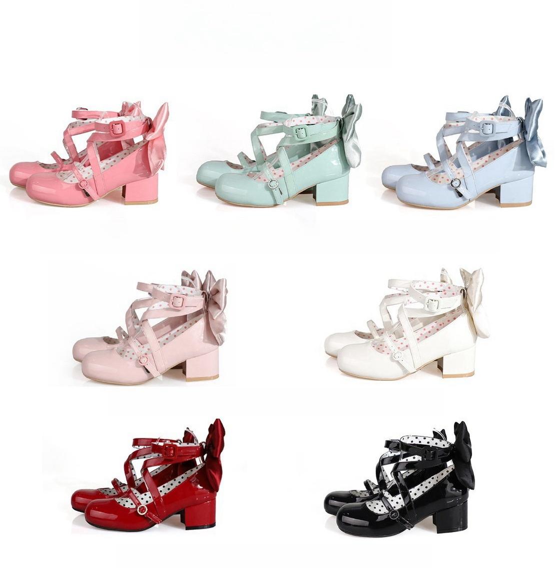 MODO - Follow in the Moonlight - Sweet Lolita Round Toe Shoes with Large Bow