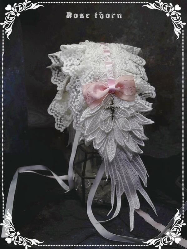Rose Thorn - Angel Wings - Embroidered Crafted Headband Elegant Lolita Hair Accessories