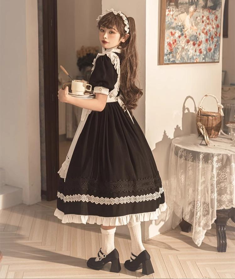 Sweet Date - Halloween Gothic Lolita OP Maid Lolita Dress Elegant Lolita OP