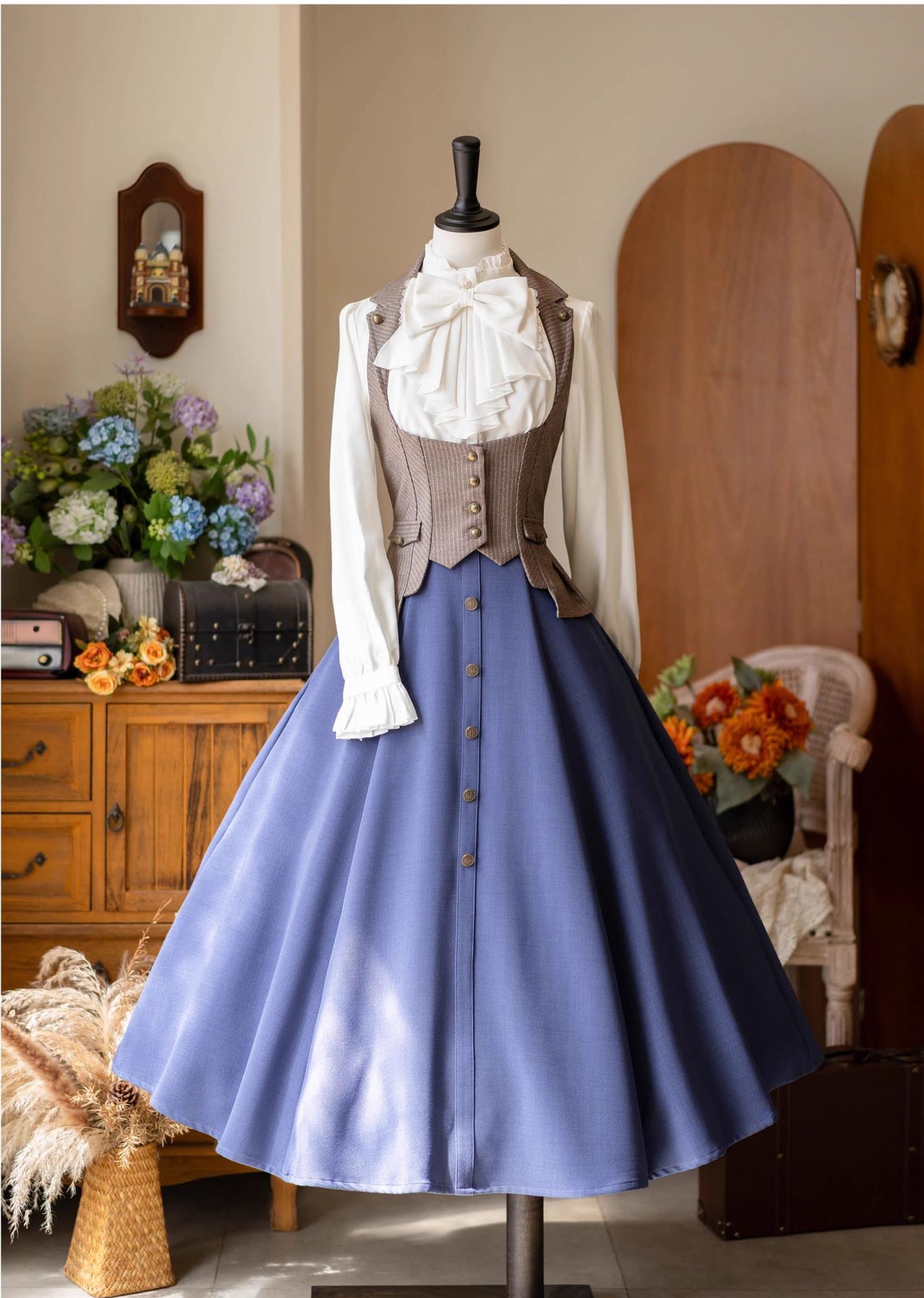 Forest Wardrobe - Forest Contract - Classic Lolita Striped Vest, Elastic Waist