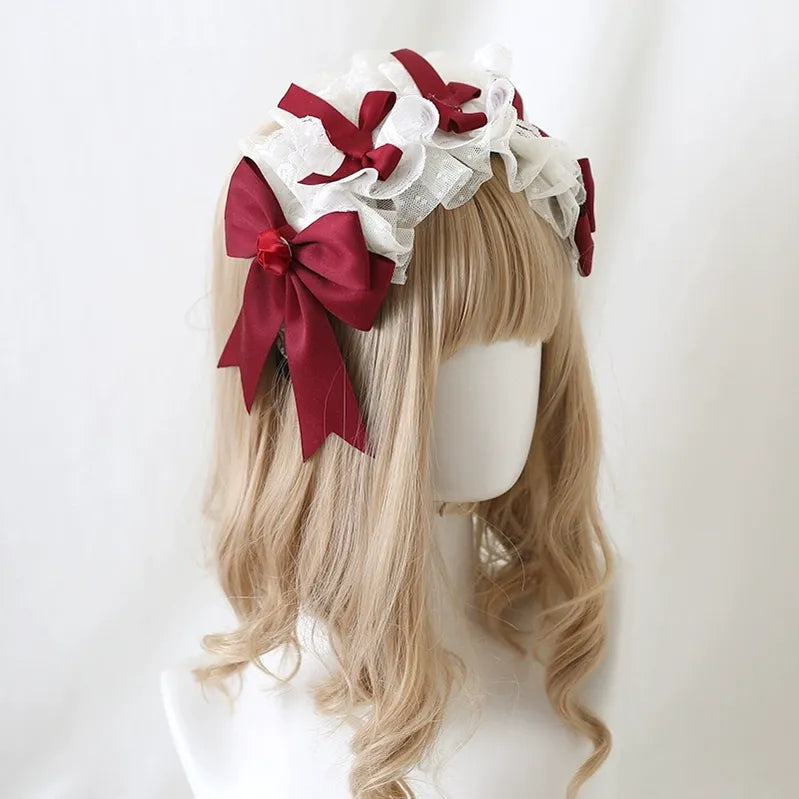 Xiaogui - Elegant Lolita Hairband Dark Red Headwear