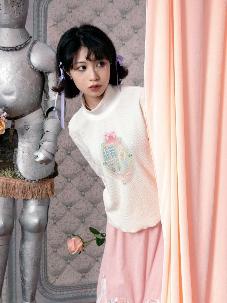 Half turtleneck cotton bottoming shirt 【s0000003604】