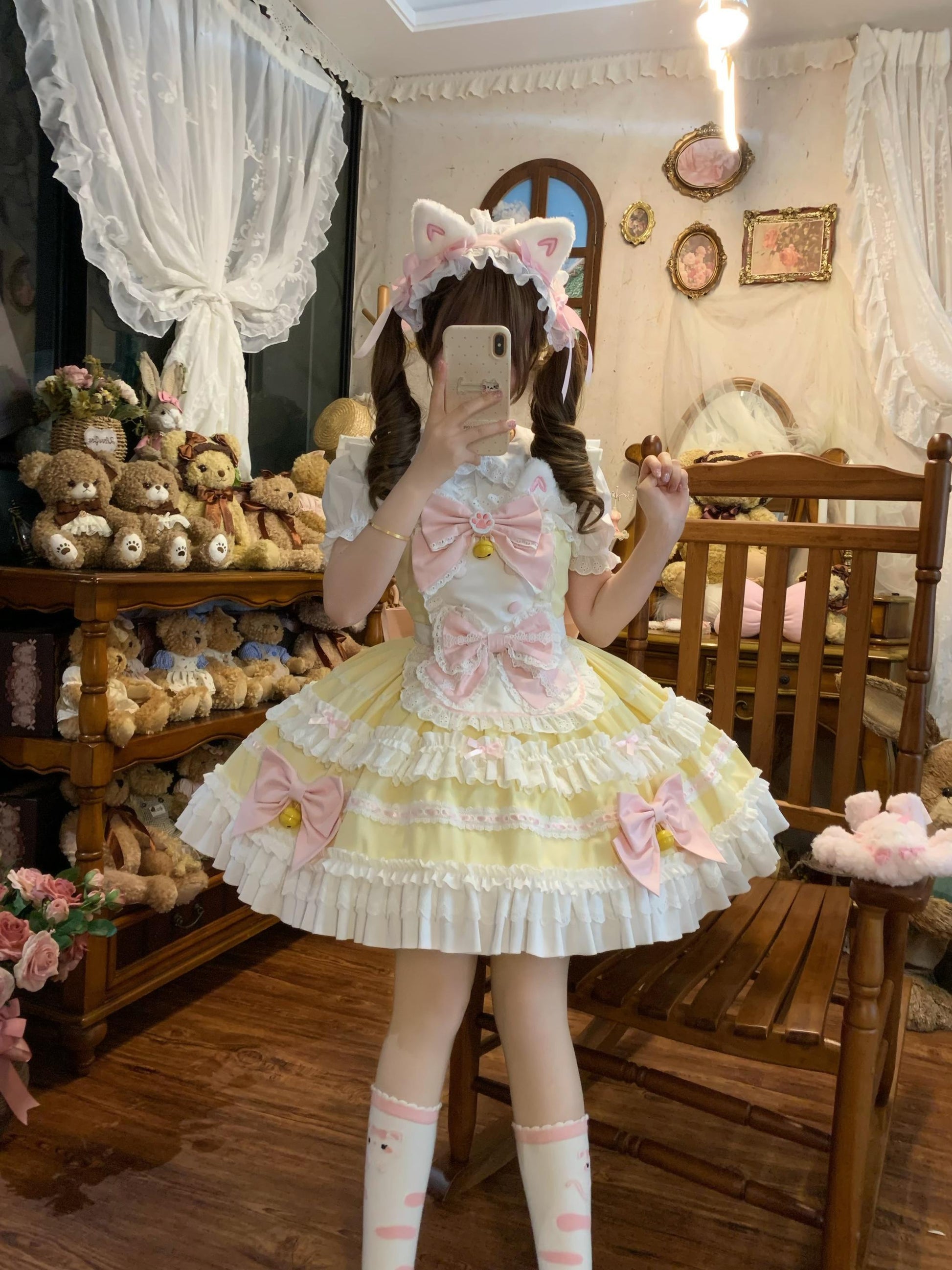 Sugar Girl - MeowRin SweetMaid - Sweet Lolita JSK, Adjustable Straps