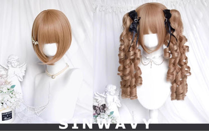 Sinwavy - Vintage Lolita Wig Double Ponytail Roman Roll Hair