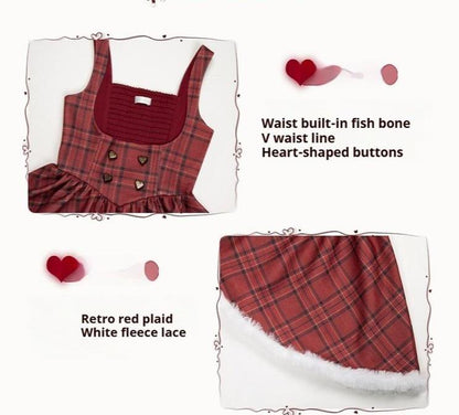 With PUJI - Wish Date - Twins Lolita Fishbone Bust-supporting JSK Winter Scarf-Cape