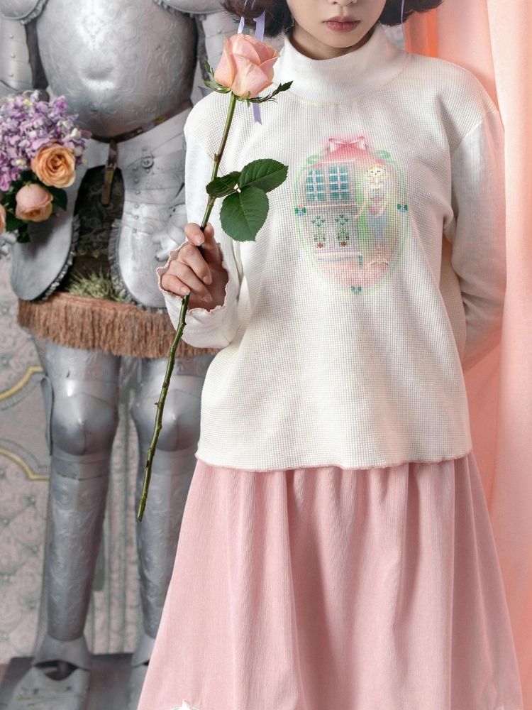 Half turtleneck cotton bottoming shirt 【s0000003604】