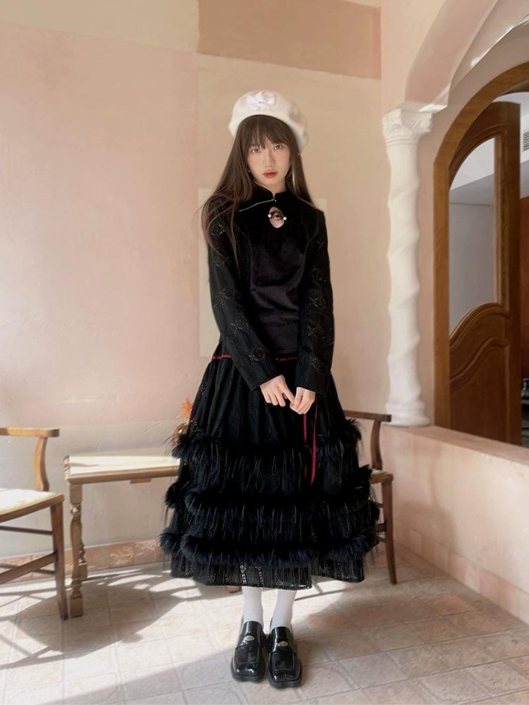 Lace Delicate Missy Long Half Skirt【s0000004906】