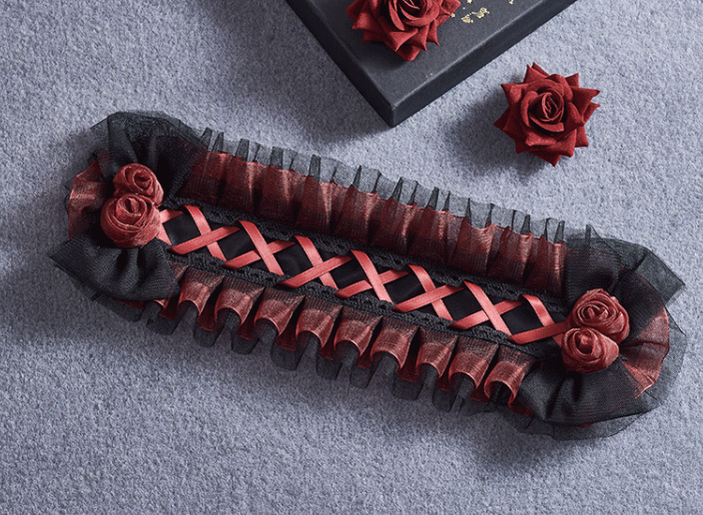 Sugar Time - Gothic Lolita Burgundy Hair Accessory