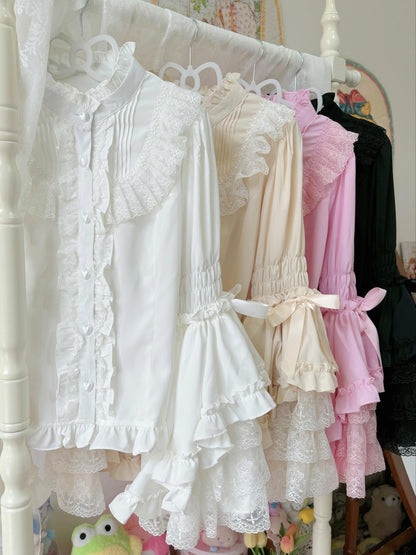 Twilight Zone - Gorgeous Sweet Lace Lolita Shirt, Hime Sleeve