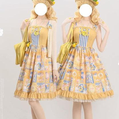 Miss Point - Daisy Lemon - Daily Lolita Lemon Print JSK Customized
