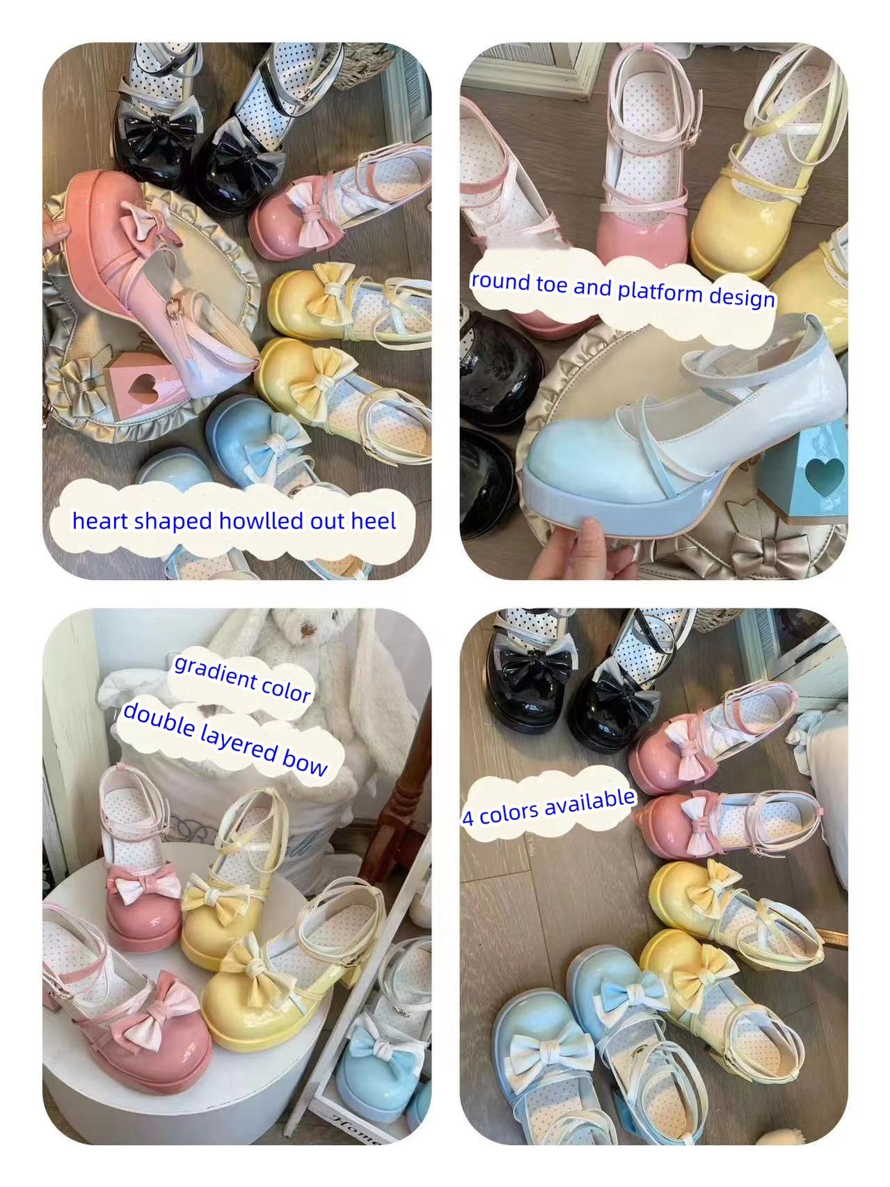 A Can of Cocoa - Heart Function - Sweet Lolita Shoes Gradient Color High Heels