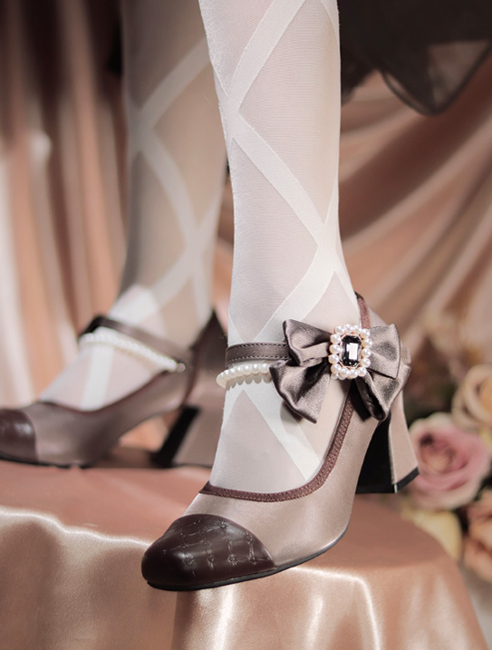 Pure Tea For Dream - Transatlantic Love Poem - Sweet Elegant Lolita Mid-Heel Daily Shoes