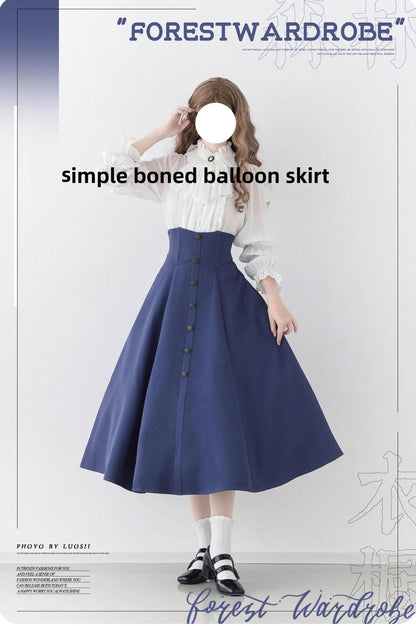 Forest Wardrobe - Forest Revelation - Classic Lolita Fishbone Long Skirt, Side Pockets