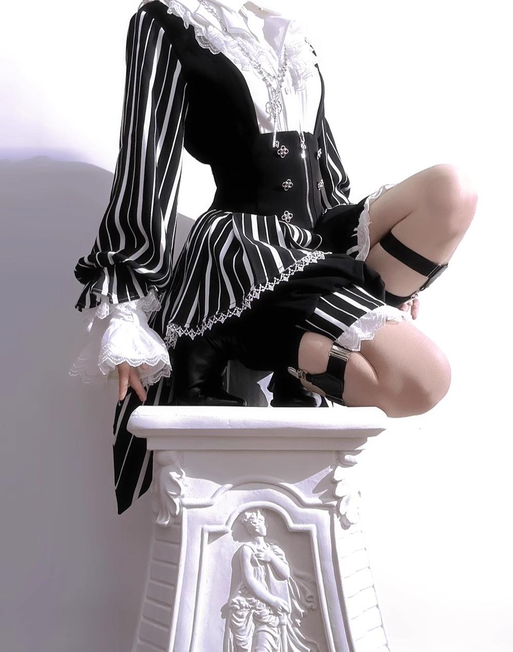 Princess Chronicles - Fancy Trick - Ouji Lolita Long Sleeve Shirt Vintage Shorts Suit
