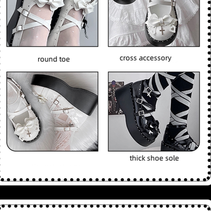 Bondora - Devil Cross - Punk Lolita Shoes Cross High Platforms Shoes