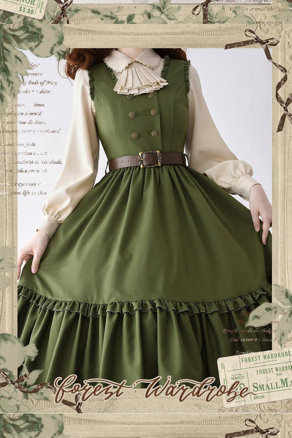 Forest Wardrobe - Little Manor - Classical Lolita JSK Dress & Long Sleeve Blouse