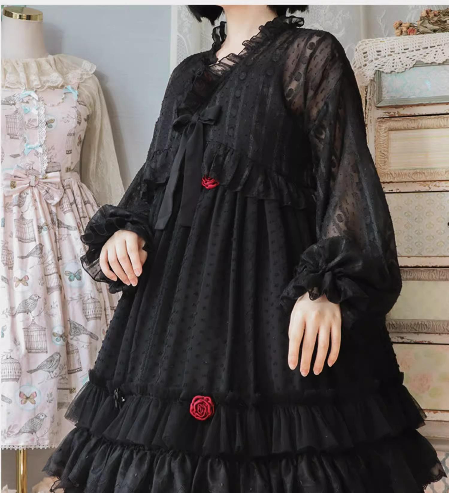Sakurada Fawn - Spring Breeze - Plus Size Spring Lolita JSK Dress with Rose Decoration