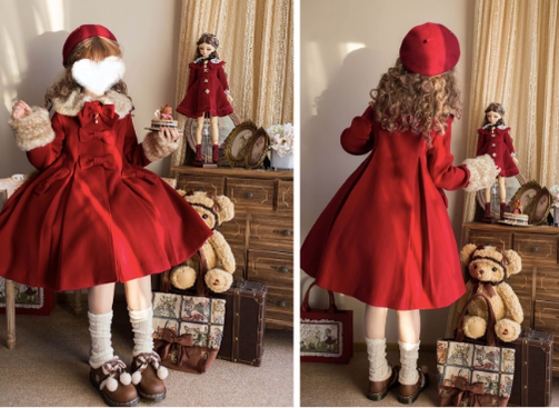 Unideer - Casual Lolita Winter Wool Down Coat Multicolors