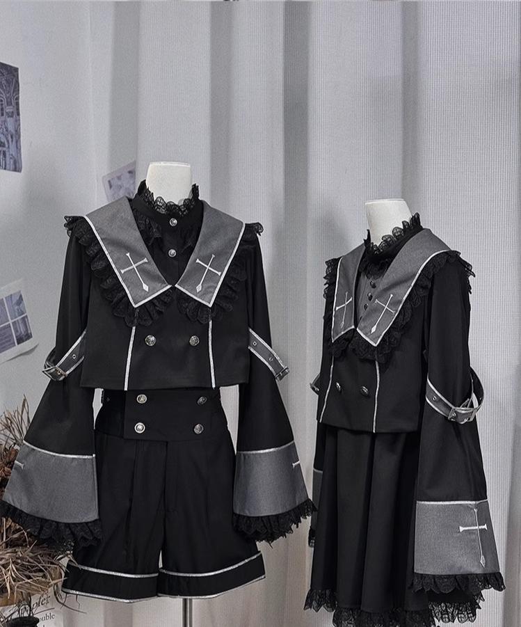 CastleToo - Rules of the Otherworld - Gothic Ouji Lolita Shorts Set with Embroidery Jacket