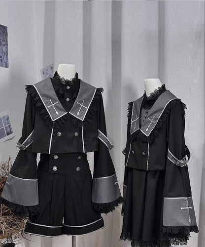 CastleToo - Rules of the Otherworld - Gothic Ouji Lolita Shorts Set with Embroidery Jacket