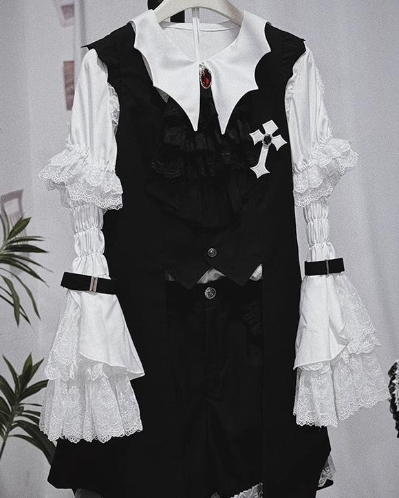 CastleToo - Night Rose - Elegant Ouji Lolita Suits, JSK / Shorts