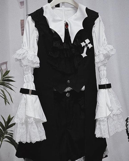 CastleToo - Night Rose - Elegant Ouji Lolita Suits, JSK / Shorts