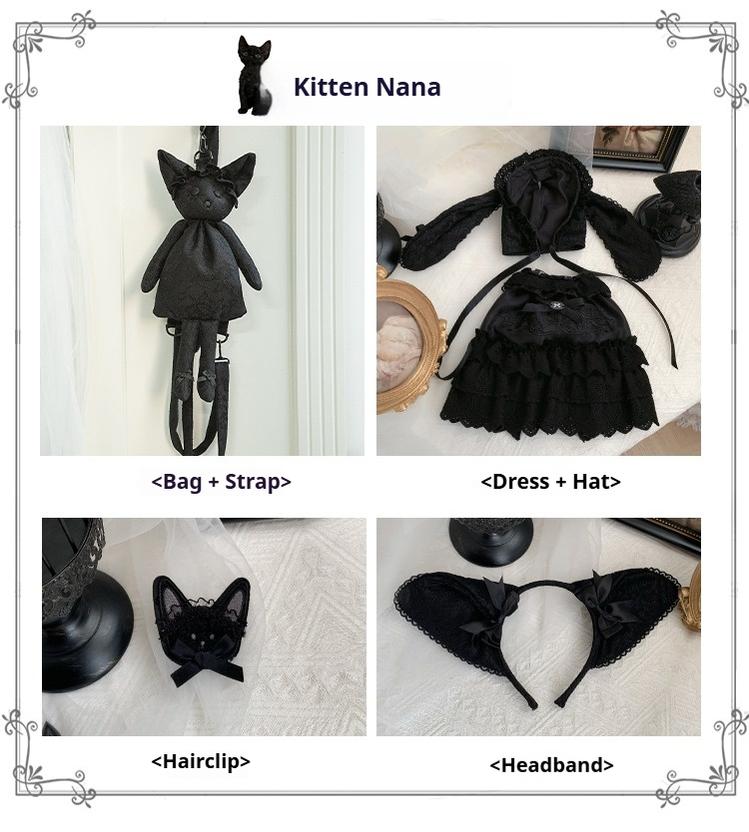 With PUJI - Puppet Box - Kawaii Lolita Bag Lamb Kitten Detachable Bag Dress Hat