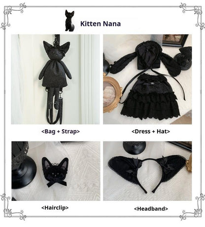 With PUJI - Puppet Box - Kawaii Lolita Bag Lamb Kitten Detachable Bag Dress Hat