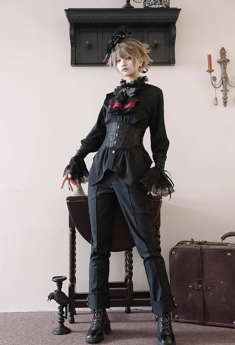 CastleToo - Coffin of Pilgrimage - Medieval European Ouji Lolita Shirt & Pants Suit