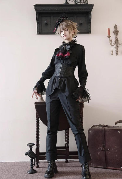 CastleToo - Coffin of Pilgrimage - Medieval European Ouji Lolita Shirt & Pants Suit