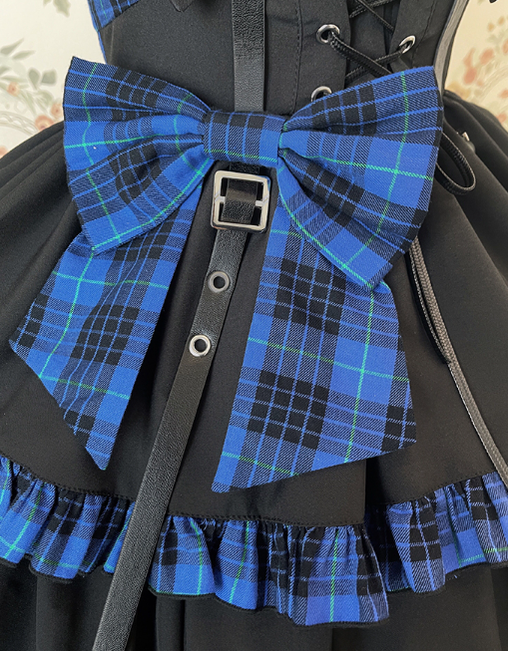 Alice Girl - Gothic Lolita Dress Blue Plaid Jumper Dress