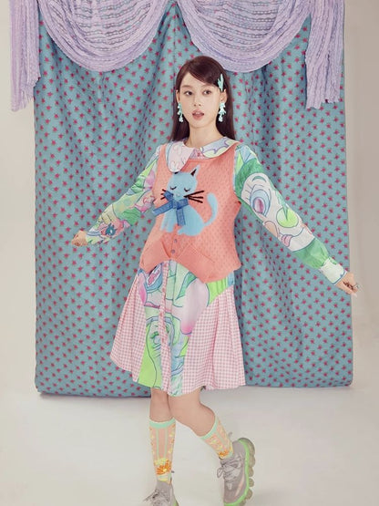 Round Neck Knitted Vest【s0000003298】