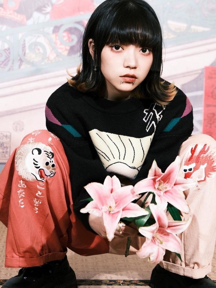 Two-color stitching wide-leg pants【s0000003617】