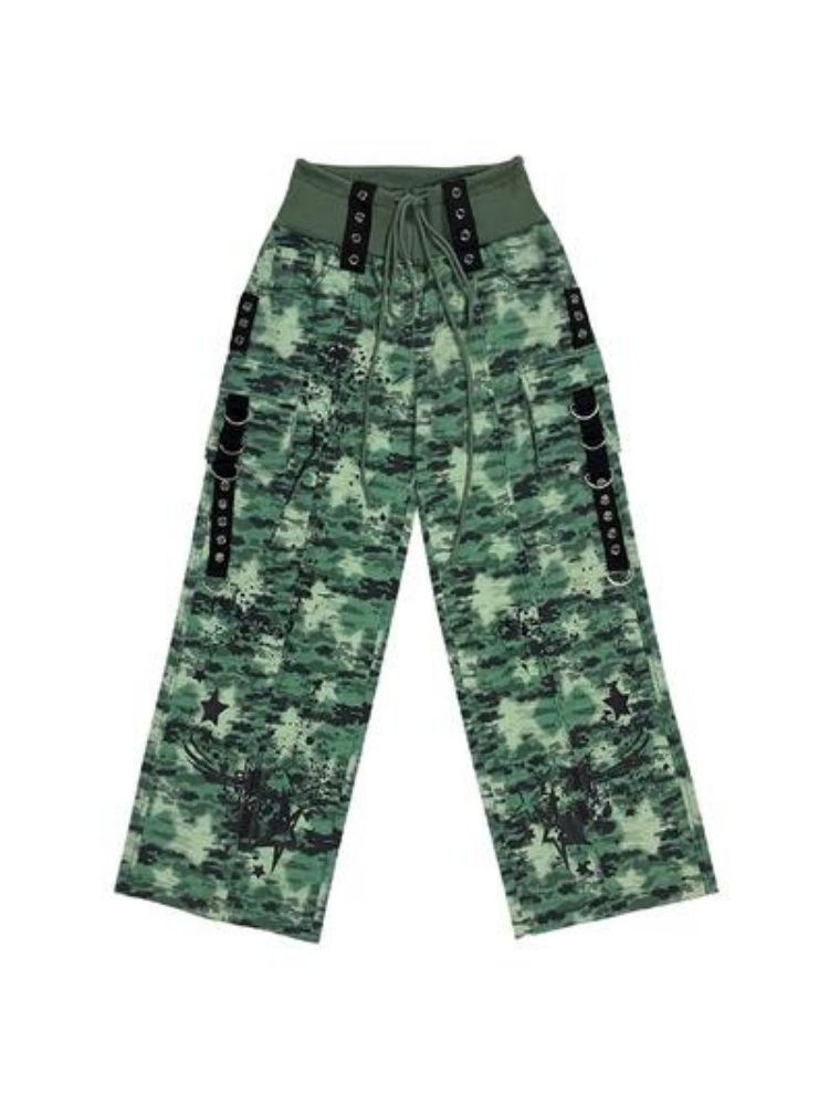 Camouflage Spray Paint Print Jeans【s0000004814】