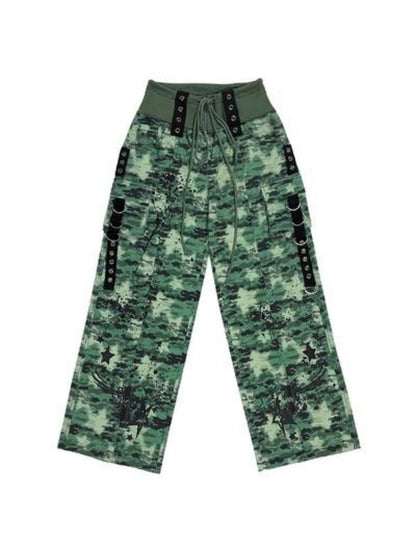 Camouflage Spray Paint Print Jeans【s0000004814】