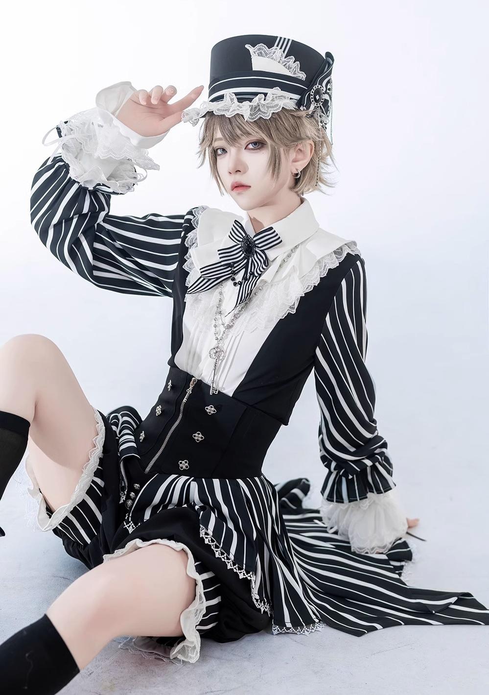 Princess Chronicles - Fancy Trick - Ouji Lolita Long Sleeve Shirt Vintage Shorts Suit