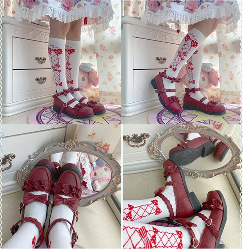 Sheep Puff - Mei Lulu - Lolita Japanese Lace Single Shoes