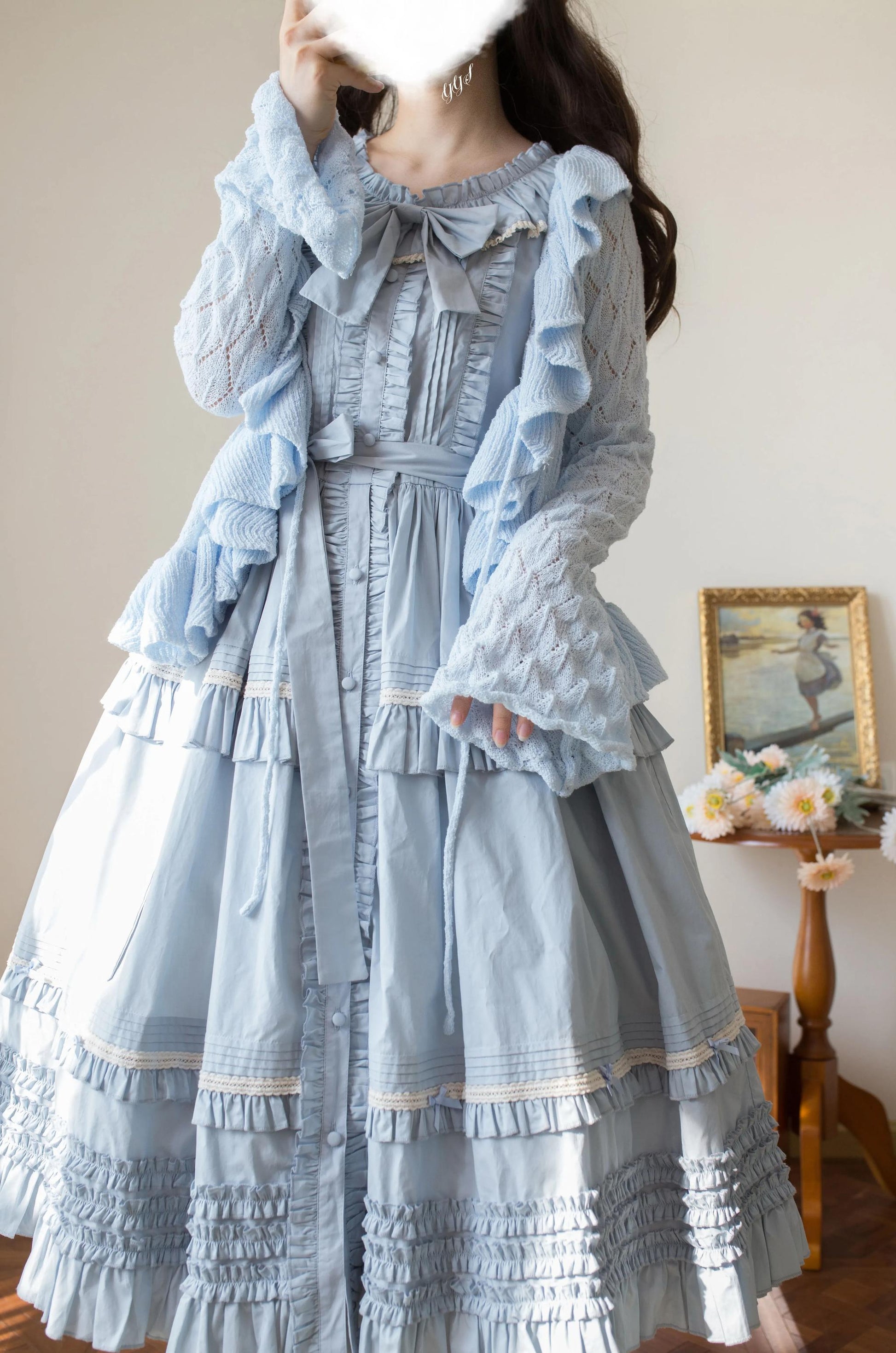 MIST - Sunset Bouquet - Elegant Lolita Cardigan, Flounce Hem