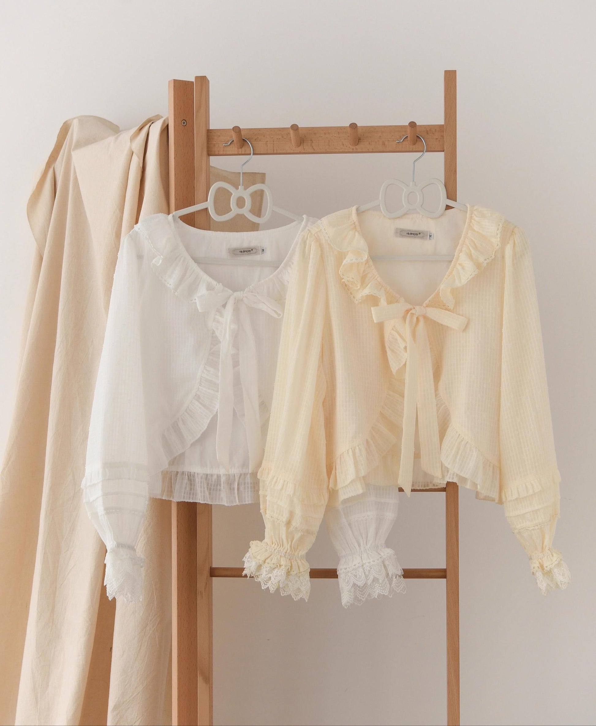 DMFS Lolita - Sweet Lolita Light Cardigan White Apricot Summer Cover-Up